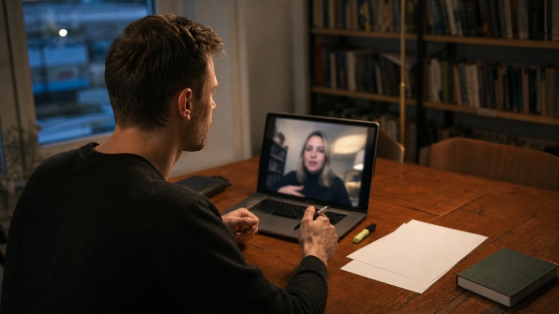 Životopis v angličtině a němčině připravený k odeslání na notebooku